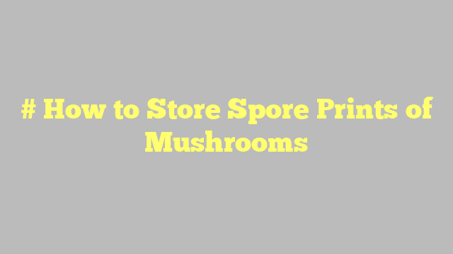 # How to Store Spore Prints of Mushrooms