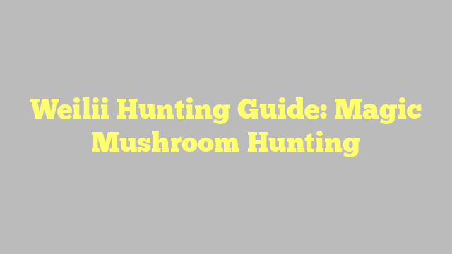 Weilii Hunting Guide: Magic Mushroom Hunting