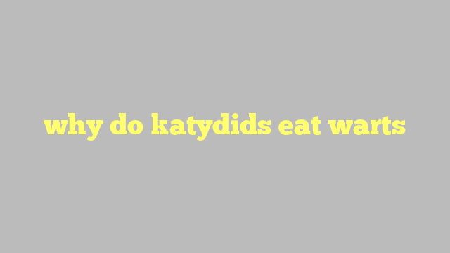 why do katydids eat warts